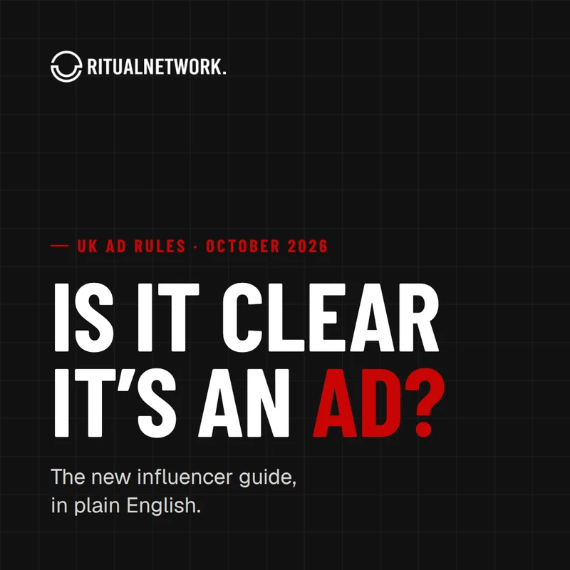 Is it clear it's an ad? UK ad rules, October 2026: Ritual Network guide cover