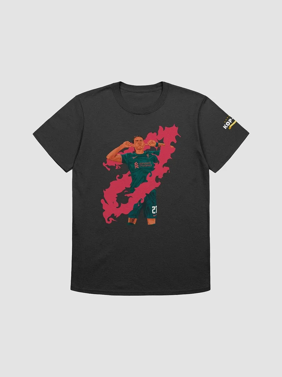 Black t-shirt with an illustrated football print